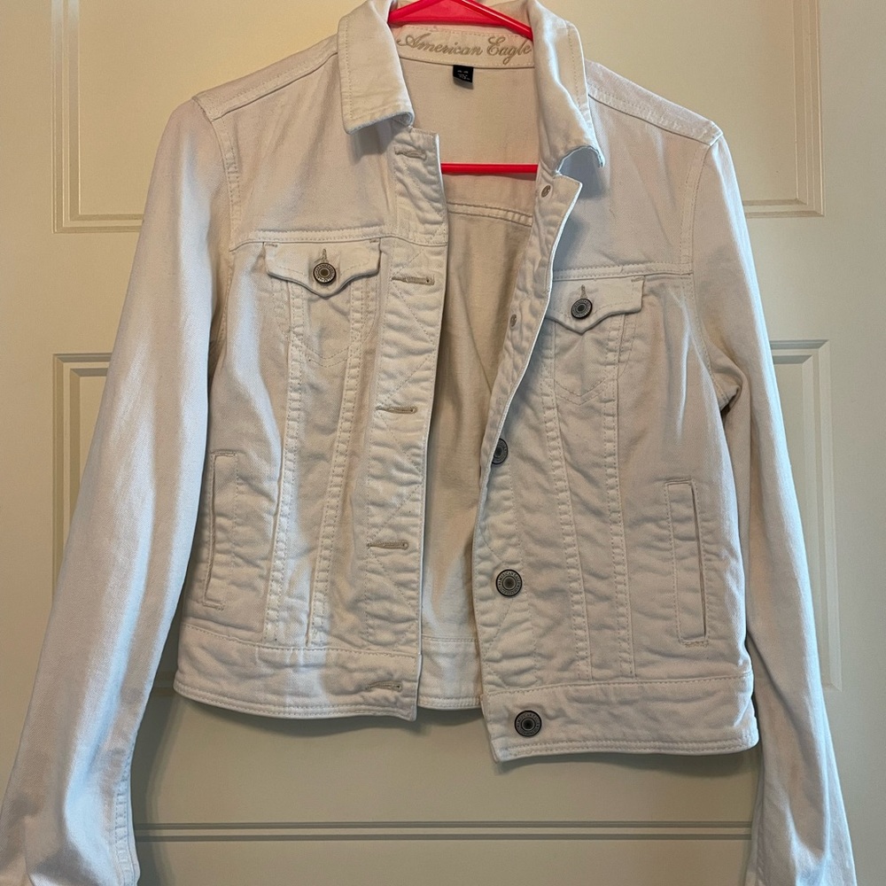 American eagle white denim jacket